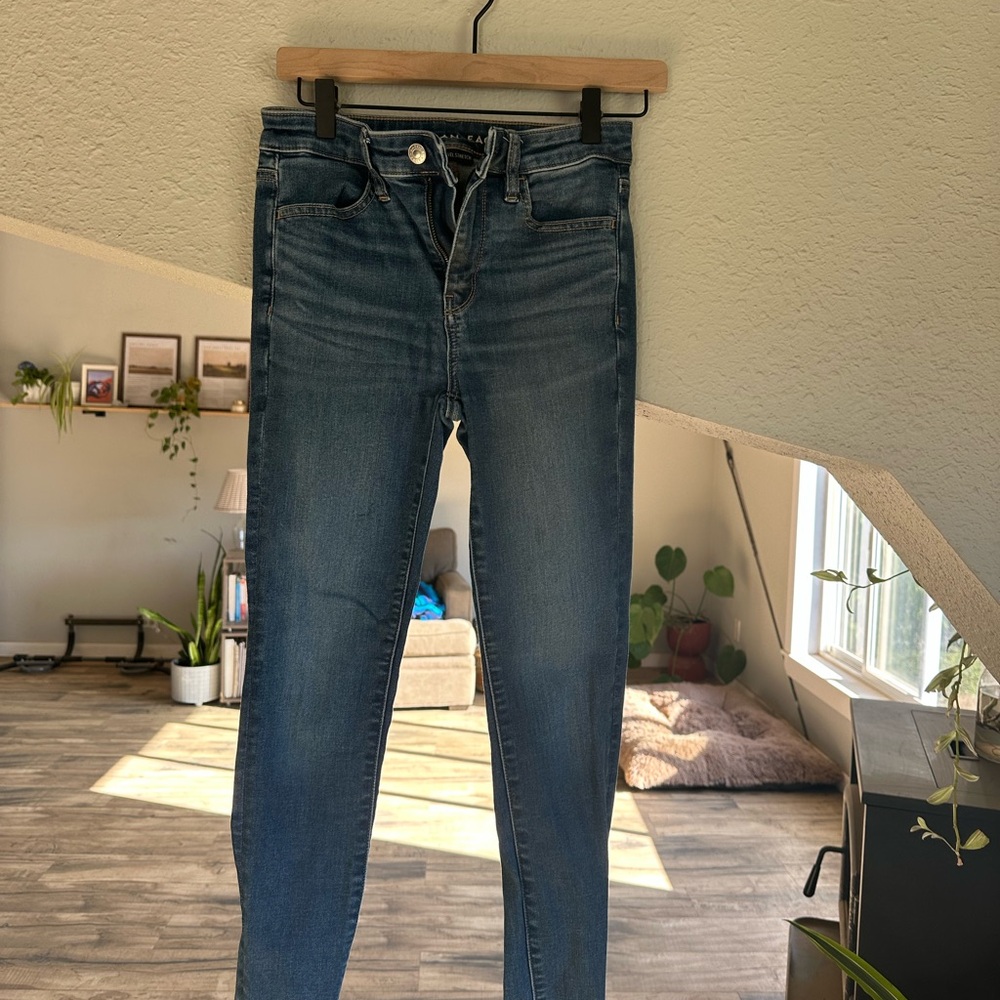 American Eagle Outfitters Women's Dark Blue Skinny Jeans